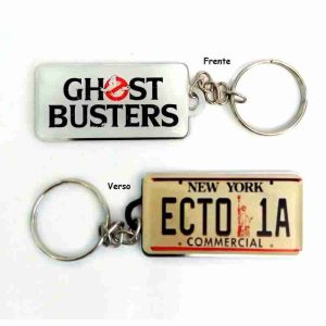 Chaveiro Placa Ghostbusters Ecto 1 Caça Fantasmas