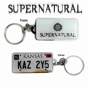 Chaveiro Placa Kansas Supernatural Impala 1967 Dean Sam