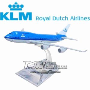 Avião Comercial Klm Boeing 747 Metal Miniatura