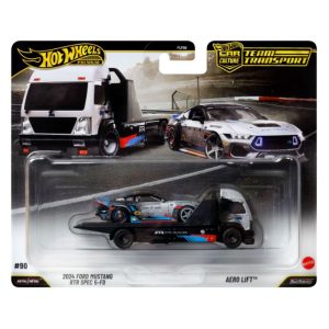Ford Mustang 2024 Aero Lift  Team Transport 1:64 Hot Wheels