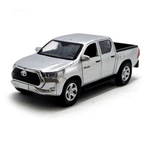 Toyota Hilux Cabine Dupla 4x4 1:36 Alloy Car Luz Som Prata